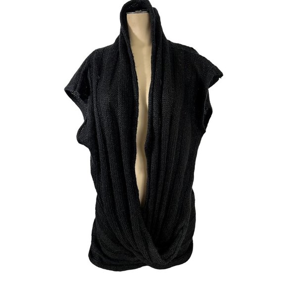 Derek Heart women's black draped front sweater size 3X, sleeveless - Picture 1 of 7